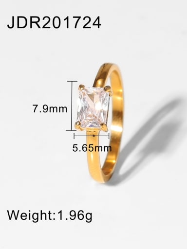 JDR201724 Stainless steel Cubic Zirconia Geometric Trend Band Ring