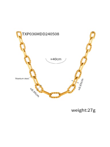 TXP036 Gold Necklace Titanium Steel Hip Hop Geometric Chain Bracelet and Necklace Set