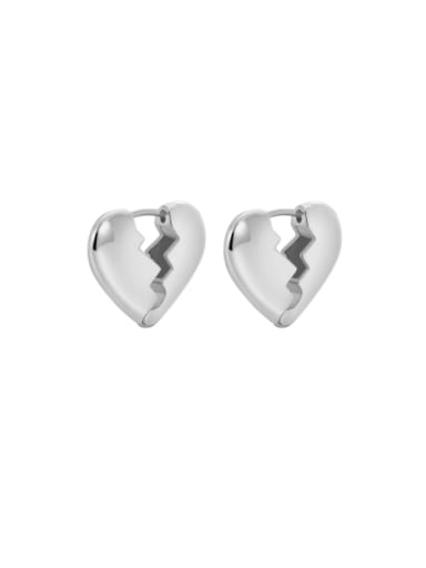 Alloy Smooth Heart Minimalist Stud Earring