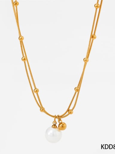 Gold KDD883 Stainless steel Shell Geometric Dainty Necklace