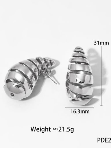 Spiral hollow silver 2201 Stainless steel Geometric Trend Stud Earring