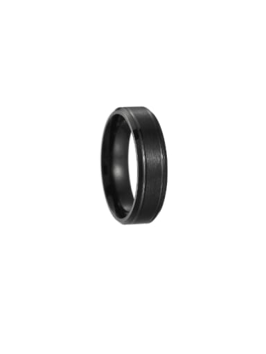 6mm black Stainless steel Geometric Minimalist Band Ring