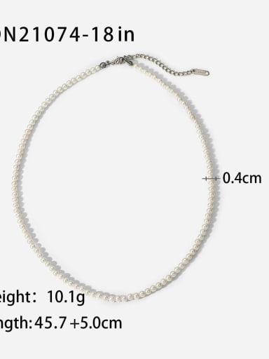 JDN21074 18in Stainless steel Imitation Pearl Geometric Minimalist Necklace