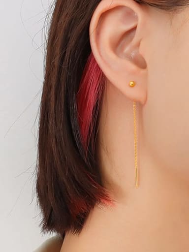 6cm ear line pair Titanium Steel Tassel Minimalist Threader Earring