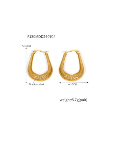 F130 Golden Earrings Titanium Steel Geometric Hip Hop Huggie Earring