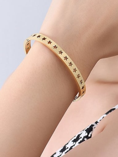 Star hollow Bracelet (gold) Titanium Steel Geometric Minimalist Band Bangle