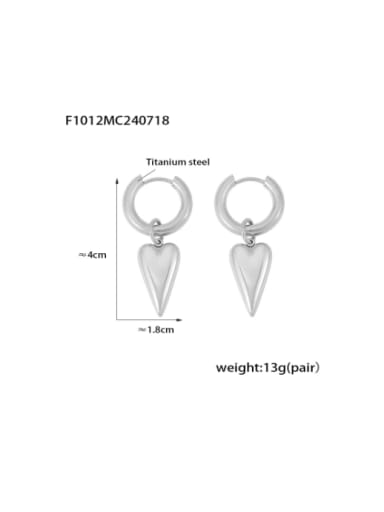 F1012 Steel Earrings Titanium Steel Heart Minimalist Huggie Earring