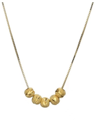Transfer Pearl Gold Titanium Steel Bead Round Minimalist Necklace