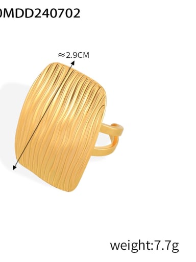 TXA070 Gold Ring Trend Geometric Titanium Steel Ring And Earring Set
