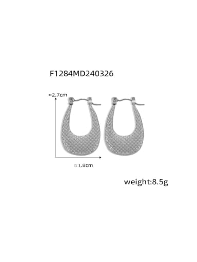 F1284 Steel Earrings Titanium Steel Geometric Hip Hop Huggie Earring