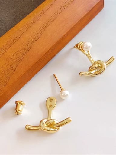 Brass Geometric  Knot Cute Stud Earring