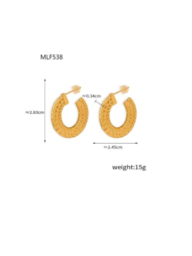 F538 Gold Earrings Titanium Steel Geometric Minimalist Drop Earring