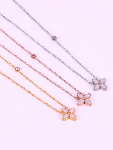 Titanium Steel Shell Clover Minimalist Necklace