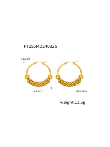 F1256 Gold Earrings Titanium Steel Geometric Hip Hop Huggie Earring