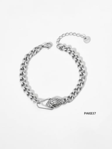 PAK837 Platinum Bracelet Stainless steel Hip Hop Irregular  Bracelet and Necklace Set