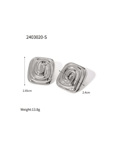 Stainless steel Geometric Hip Hop Stud Earring