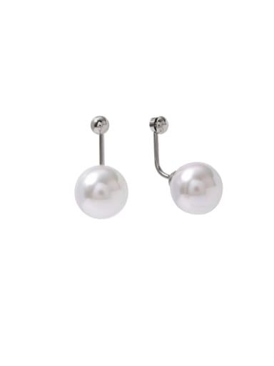 custom Stainless steel Imitation Pearl Round Minimalist Drop Earring