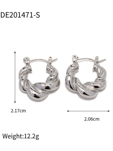 JDE201471 S Stainless steel Geometric Trend Hoop Earring