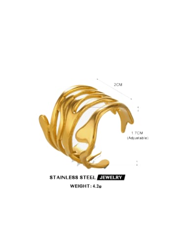 Golden Alien Ring Stainless steel Irregular Vintage Stackable Ring