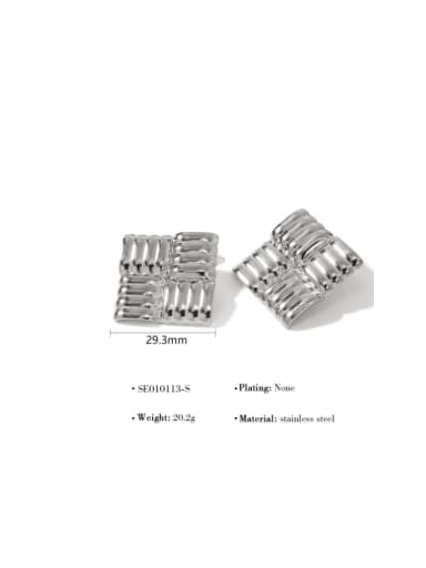 SE010113 S Titanium Steel Geometric Hip Hop Stud Earring