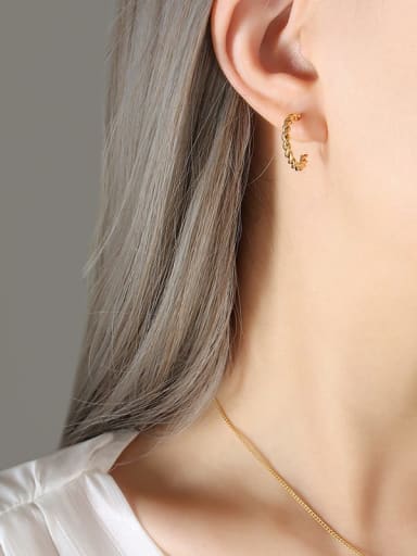 F304 gold small earrings Trend Geometric Titanium Steel