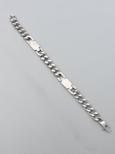 Titanium 316L Stainless Steel Geometric Chain Artisan Link Bracelet with e-coated waterproof