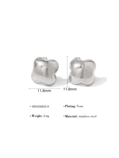SE010205 S Titanium Steel Clover Minimalist Stud Earring