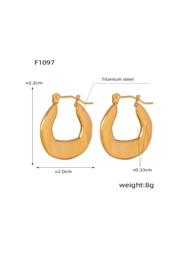 F1097 Gold Earrings Titanium Steel Heart Minimalist Huggie Earring