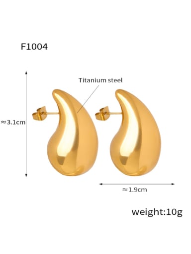 F1004.Gold Earring Titanium Steel Drop Metal Earring with 6 styles