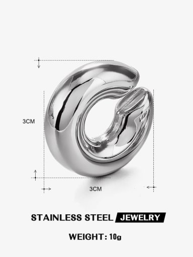 Steel Color, One Piece Stainless steel Single Earring by One piece