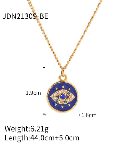 JDN21309 BE Stainless steel Cubic Zirconia Evil Eye Vintage Necklace
