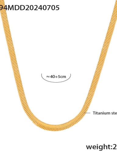 P1694 Gold Titanium Steel Cubic Zirconia Geometric Trend Beaded Necklace