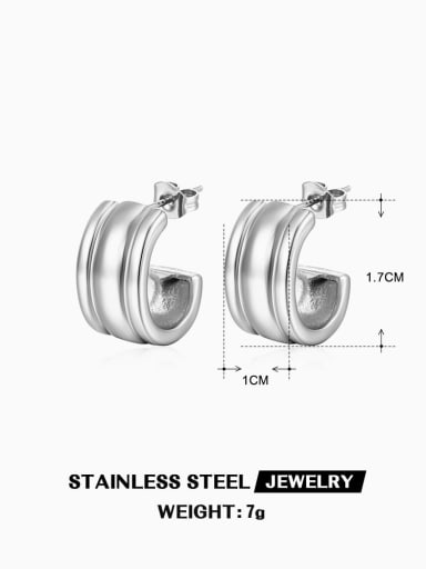 Steel  earrings Stainless steel Geometric Trend Stud Earring