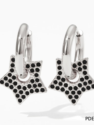 Stainless steel Cubic Zirconia Pentagram Trend Stud Earring