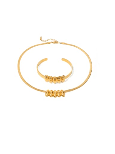 Stainless steel Trend Irregular  Bangle and Necklace Set
