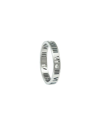 steel Stainless steel Hollow  Letter Minimalist Band Ring