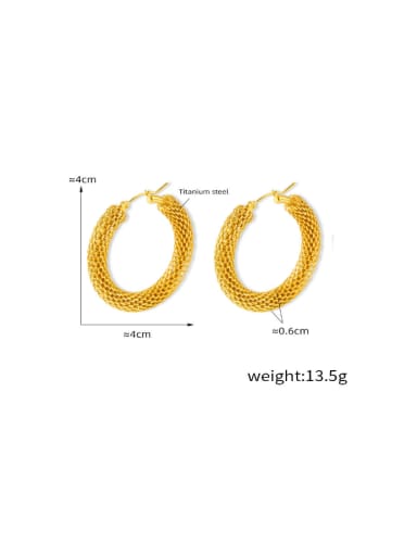 F1536 Gold Earrings Titanium Steel Geometric Hip Hop Huggie Earring