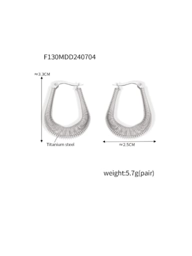 F130 Steel Earrings Titanium Steel Geometric Hip Hop Huggie Earring