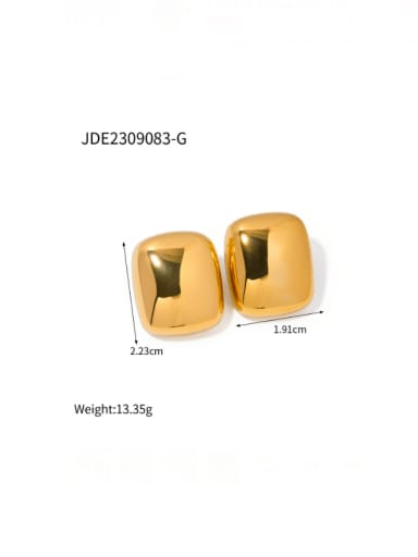 JDE2309083 Gold Stainless steel Geometric Hip Hop Stud Earring
