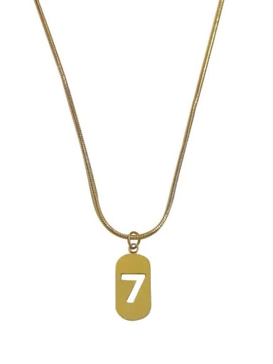 No. 7 Necklace Female Hollow Square Brand Snake Shaped Titanium Steel Necklace