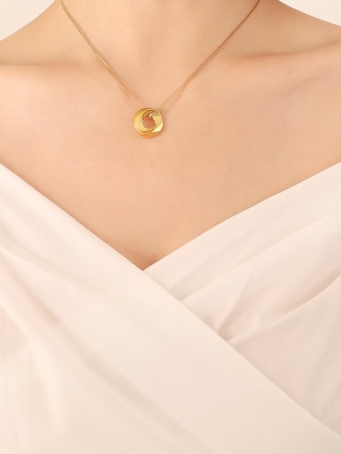 P546 gold necklace 40+ 5cm Titanium Steel Geometric Vintage Necklace