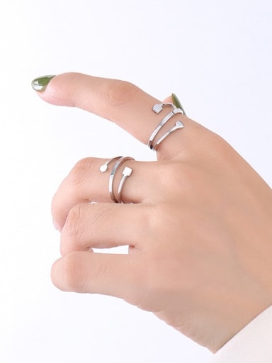 A267 steel ring Titanium Steel Smooth Irregular Minimalist Band Ring