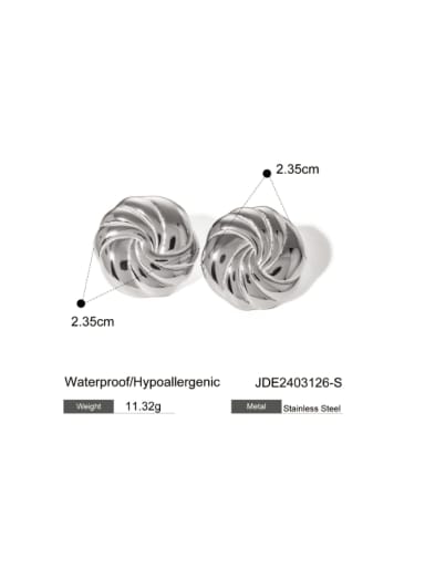 JDE2403126 Steel Stainless steel Round Hip Hop Stud Earring