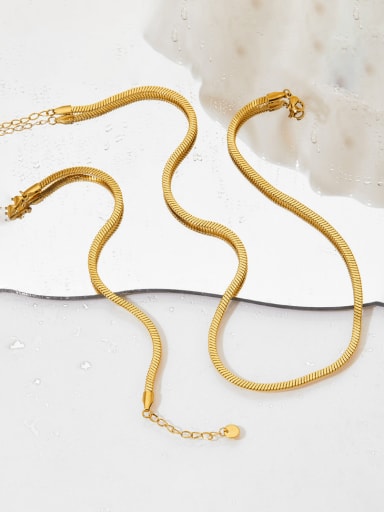 custom Stainless steel  Hip Hop Snake Bone Chain Bracelet and Necklace Set