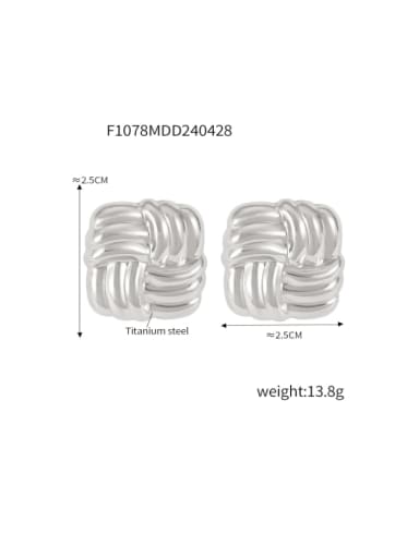 F1078 Steel Earrings Titanium Steel Geometric Hip Hop Stud Earring