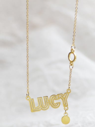 Lucy letter fashion exquisite pendant titanium steel necklace