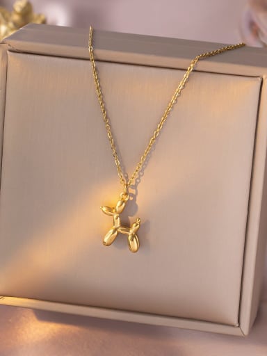 Titanium Steel Balloon  Dog Minimalist Necklace