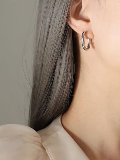 A pair of Steel Earrings Titanium Steel Geometric Trend Stud Earring