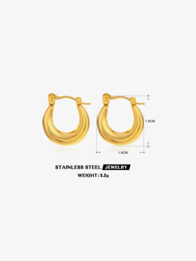 ZN500 1 Stainless steel Geometric Hip Hop Huggie Earring
