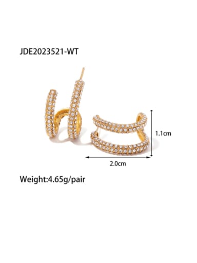 JDE2023521 WT Stainless steel Imitation Pearl Geometric Hip Hop Stud Earring